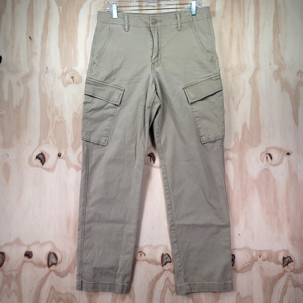 Levis XX Cargo Taper Pants Mens 32x30 Khaki Stretch Utility Military Workwear